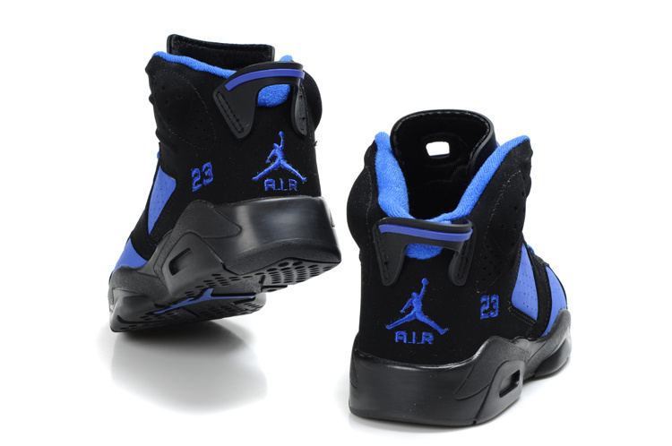 Air Jordan 6 Black Blue For Kids - Click Image to Close